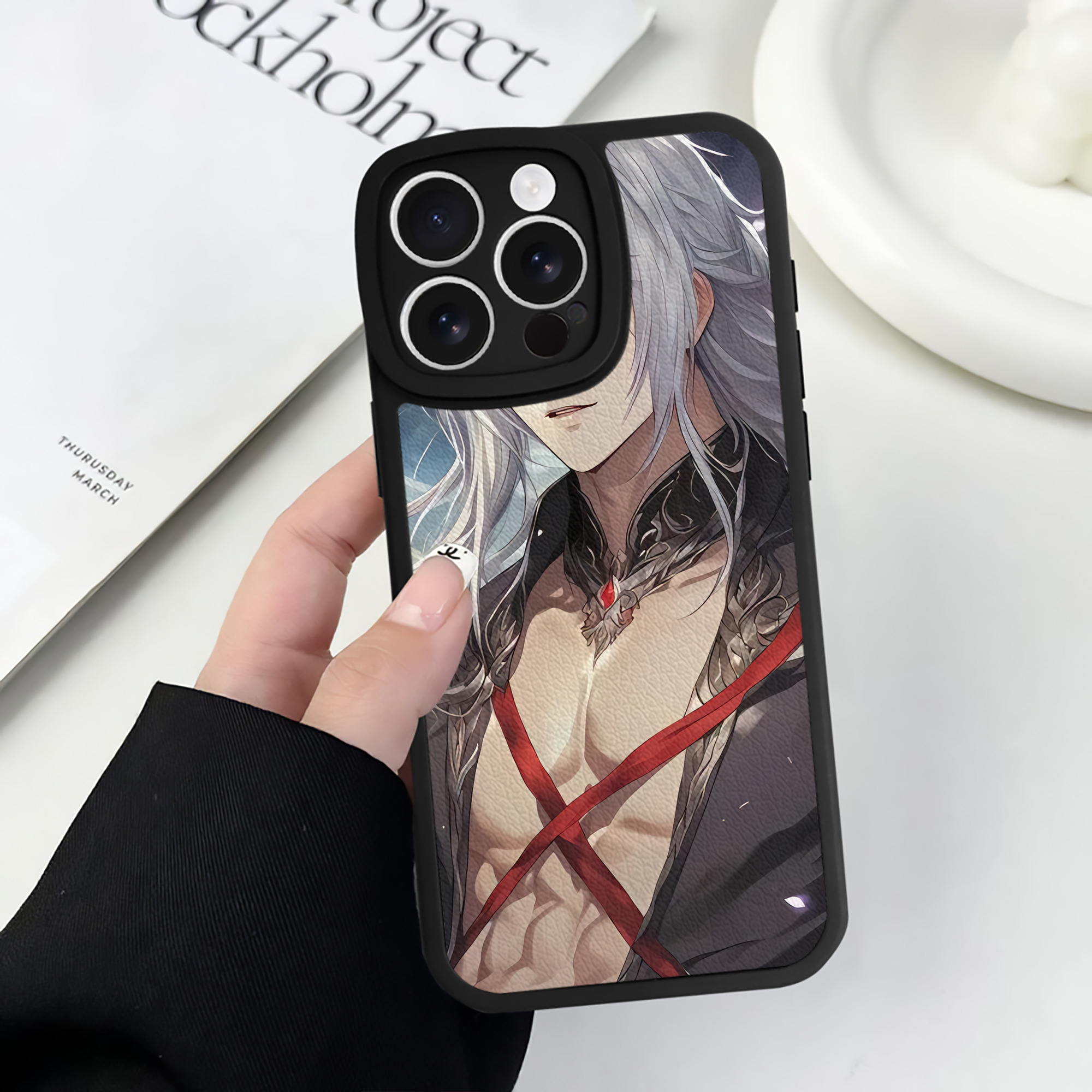 （画像用） 刀剣乱舞 Touken Ranbu 【iPhone 16シリーズ対応】シリコンスマホケース（レザー調） 材質：シリコン